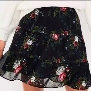 LOFT Small Floral Tiered Skirt